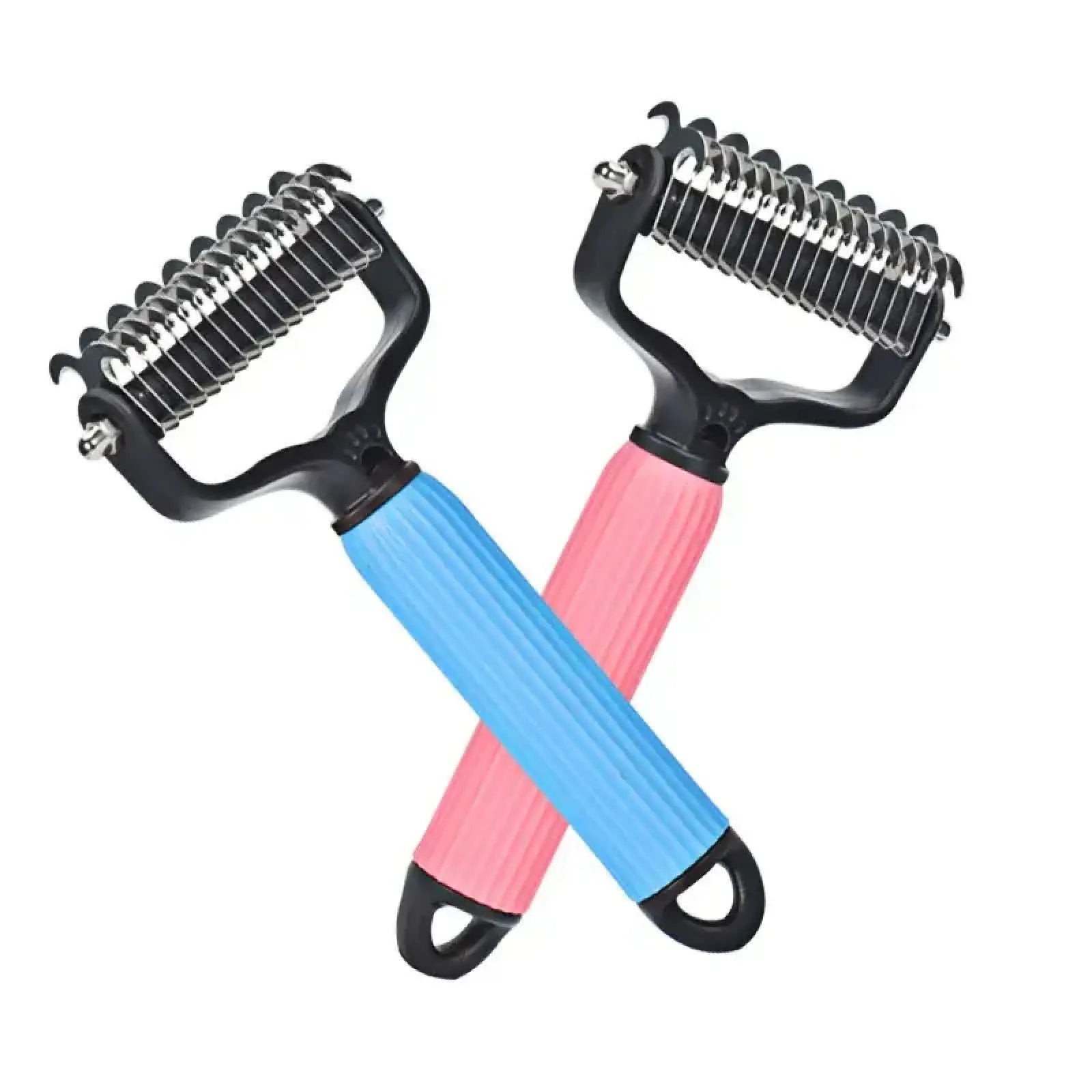 Double-Sided Cat Shedding Dematting Comb Deshedding Dog Brush, Pet Undercoat Rake Grooming Brush for Long Haired Dogs, Matted Fur Remover for Cats