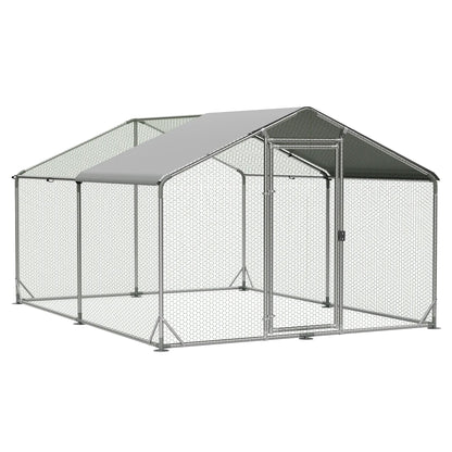 Large Metal Chicken Coop Dome Roof, Chicken Pen with Water-Resident and Anti-Uv Cover, Chicken Duck Rabbit Outdoor
