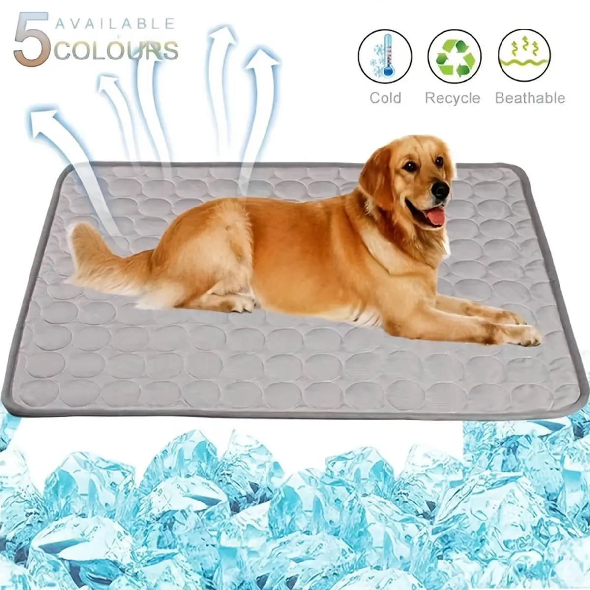 2026 New Cooling Dog Pad, Ice Silk Cooling Mat for Dogs, Non-Slip & Machine Washable Design, Summer Comfort Mat for Small to Large Pets, Universal Fit, Recycle