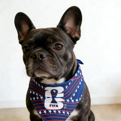 2PC 2026 World Cup FIFA Official Licensed Pet Products 2-In-1 Reversible Dog Bandana Durable Adjustable Pet Dog Collar & Leash Set