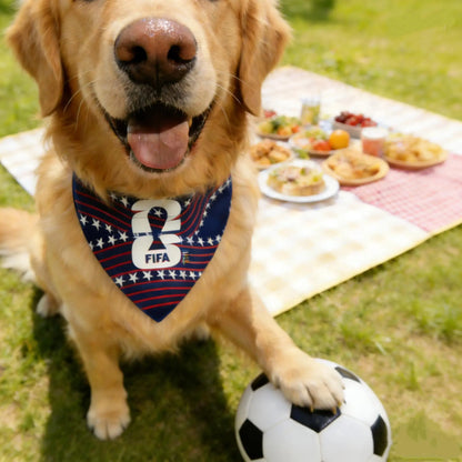 2PC 2026 World Cup FIFA Official Licensed Pet Products 2-In-1 Reversible Dog Bandana Durable Adjustable Pet Dog Collar & Leash Set