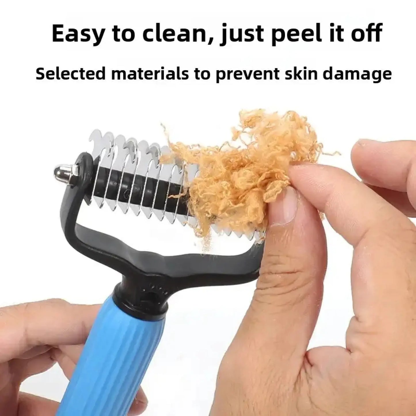 Double-Sided Cat Shedding Dematting Comb Deshedding Dog Brush, Pet Undercoat Rake Grooming Brush for Long Haired Dogs, Matted Fur Remover for Cats