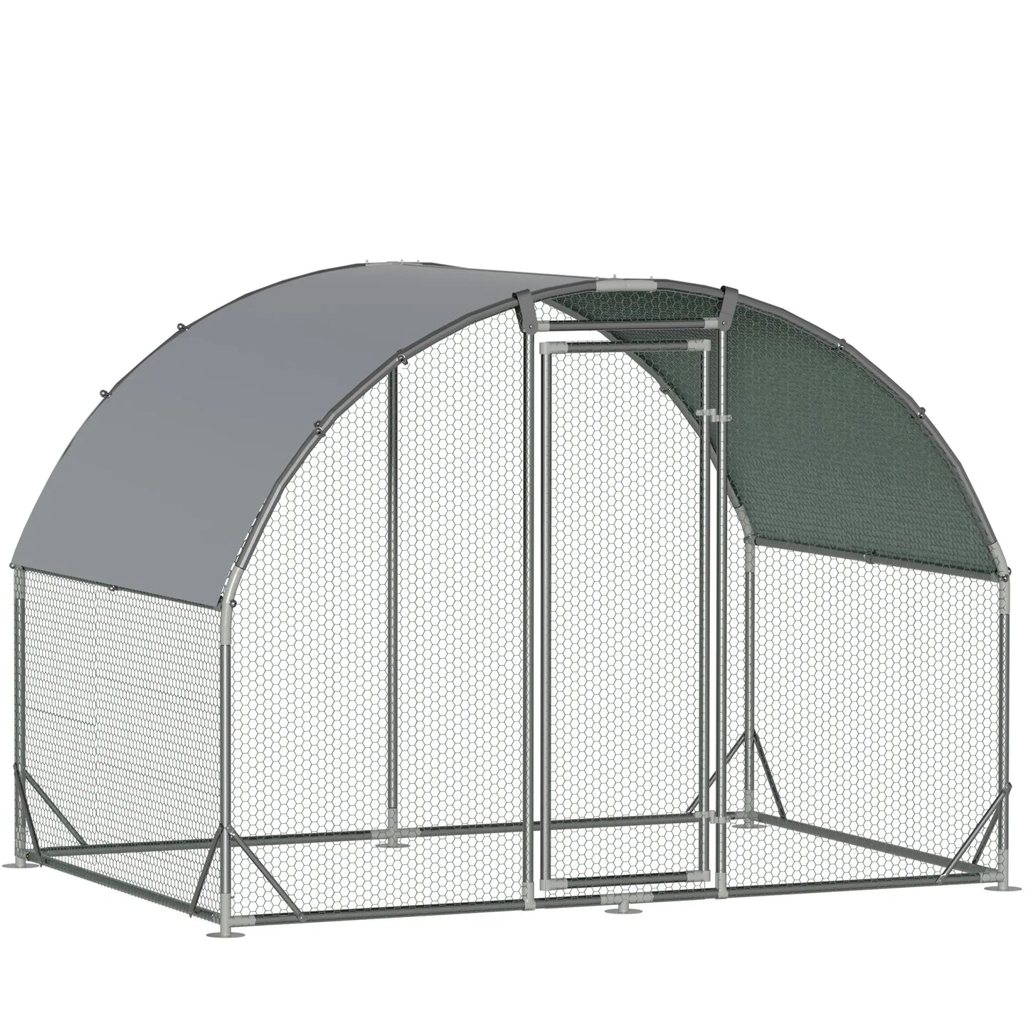 Large Metal Chicken Coop Dome Roof, Chicken Pen with Water-Resident and Anti-Uv Cover, Chicken Duck Rabbit Outdoor