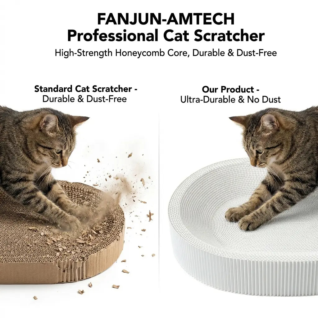 Dealsforyoudays FANJUN-AMTECH Classic 2-In-1 Cat Scratcher & Bed, Dust-Free Oval Shape, Anti-Slip Base, Durable Corrugated Cardboard, Multi-Use Play Pet Furniture Relaxing Pad Cat Furniture Cool Cat Stuff Cat Stuff for Indoor,Summerwins