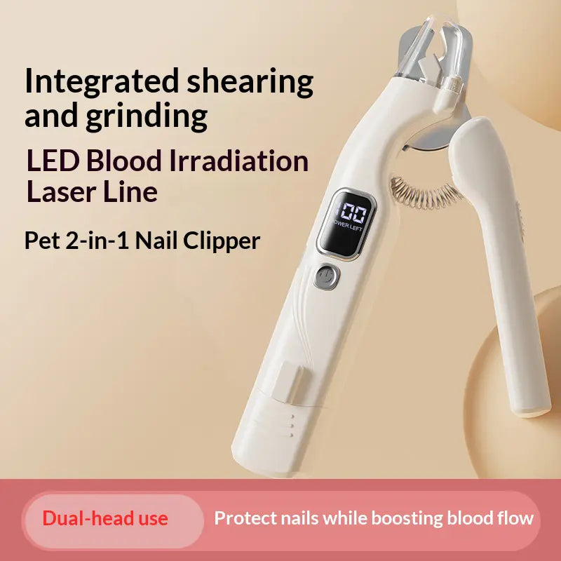 2-In-1 Dog & Cat Nail Clipper and Grinder with LED Light, Low-Noise Electric Pet Nail Trimmer, Safety Lock & Nail Catcher, USB-C Rechargeable, 3 Grinding Ports for Cats & Small to Medium Dogs Tools Grooming