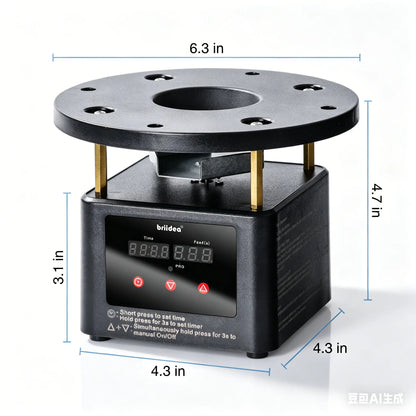 Briidea Automatic Chicken Feeder Dispenser Timer Kit - Programmable Digital Front Display Timer, Galvanized Steel Spin Plate, Adjustable Stud Mounts, Solar/Battery Powered, 6 Feeding Times, 1-60 Sec, Ideal for Chickens