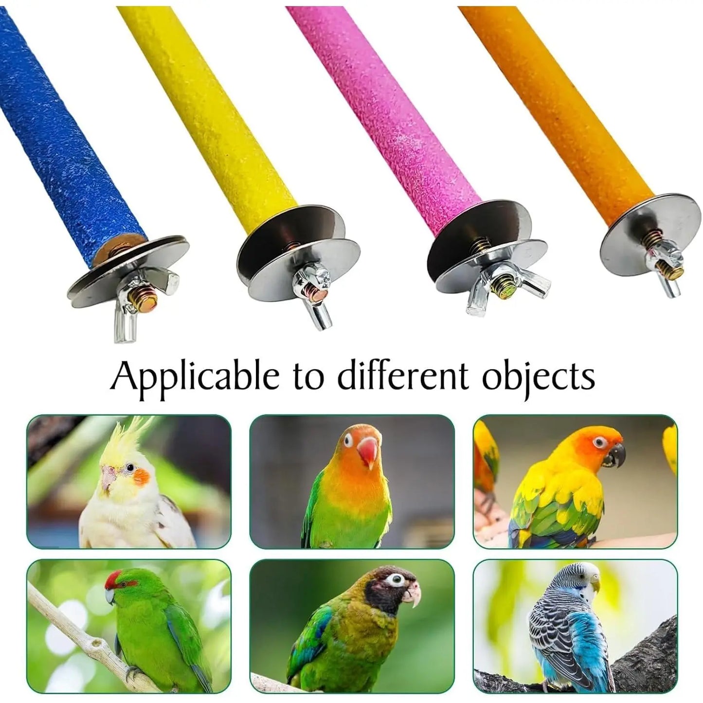 Hamiledy Bird Grinding Perch for Parrots Sand Bird Perches Claw Trim Cage Perches for Parakeets Cockatiels Lovebirds Canaries Green Cheeked Conures and Similarly Sized Birds(8 Pcs 0.78 in Diameter) : Pet Supplies, Waterproof, Interactive Toy