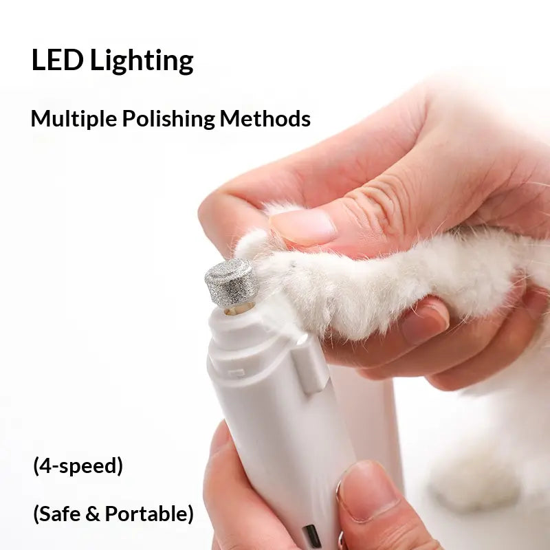 2-In-1 Dog & Cat Nail Clipper and Grinder with LED Light, Low-Noise Electric Pet Nail Trimmer, Safety Lock & Nail Catcher, USB-C Rechargeable, 3 Grinding Ports for Cats & Small to Medium Dogs Tools Grooming