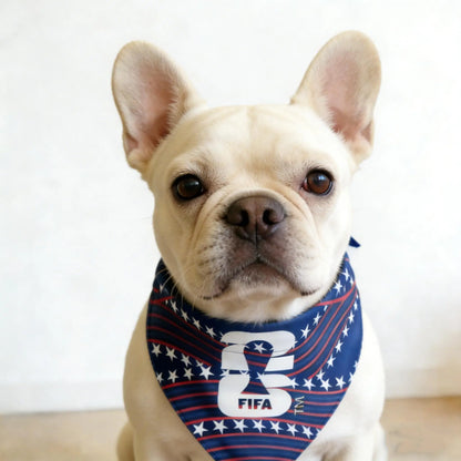 2PC 2026 World Cup FIFA Official Licensed Pet Products 2-In-1 Reversible Dog Bandana Durable Adjustable Pet Dog Collar & Leash Set
