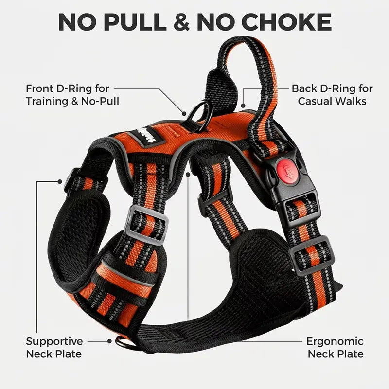 Dog Vest Harness & Leash Set for Medium Large Dogs - 3-Sec Quick Fit, Escape-Proof, Adjustable 3-In-1 Walking Kit with Padded Comfort Neck Plate Safe Plush Corduroy Pet Harness New