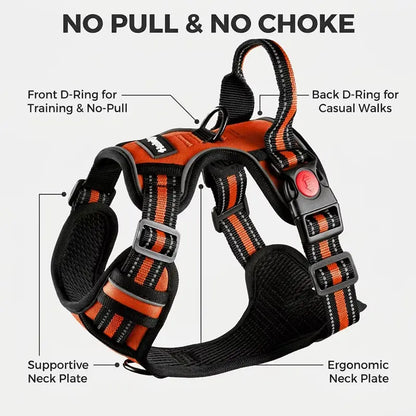 Dog Vest Harness & Leash Set for Medium Large Dogs - 3-Sec Quick Fit, Escape-Proof, Adjustable 3-In-1 Walking Kit with Padded Comfort Neck Plate Safe Plush Corduroy Pet Harness New