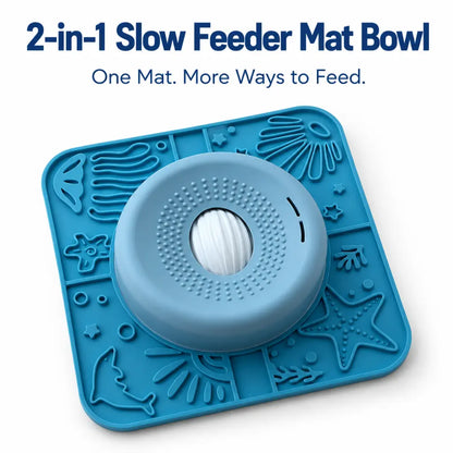 Pawpace 2-In-1 Heavy Duty Dog Lick Mat & 1 KG Slow Feeder Bowl with Upgraded Roller for Big Dogs- 500Ml No-Choking Pet Lick Bowl, Non-Slip Suction Cups, Anxiety Relief Enrichment Toy