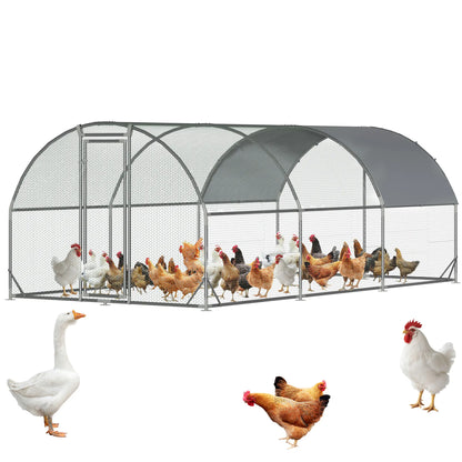 Large Metal Chicken Coop Dome Roof, Chicken Pen with Water-Resident and Anti-Uv Cover, Chicken Duck Rabbit Outdoor