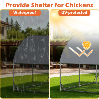 Large Metal Chicken Coop Dome Roof, Chicken Pen with Water-Resident and Anti-Uv Cover, Chicken Duck Rabbit Outdoor