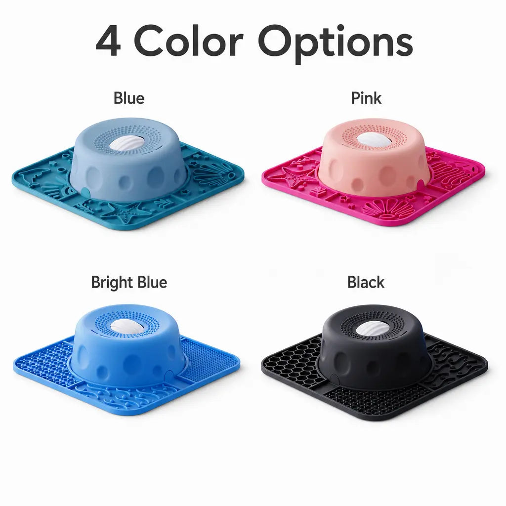 Pawpace 2-In-1 Heavy Duty Dog Lick Mat & 1 KG Slow Feeder Bowl with Upgraded Roller for Big Dogs- 500Ml No-Choking Pet Lick Bowl, Non-Slip Suction Cups, Anxiety Relief Enrichment Toy
