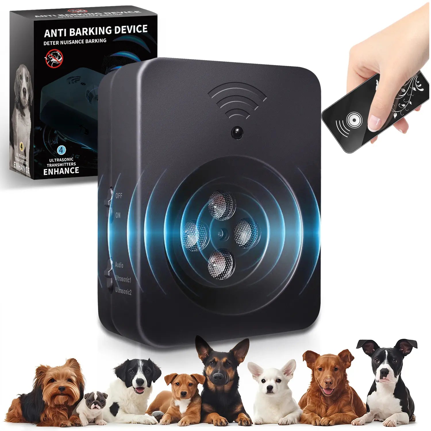 Anti Barking Device for Dogs Long Range 50Ft, Stop Dog Barks，Dog Barking Stopper, Bark Box, Barking Control Devices for Dog Training in Outdoor/Indoor