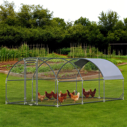 Large Metal Chicken Coop Dome Roof, Chicken Pen with Water-Resident and Anti-Uv Cover, Chicken Duck Rabbit Outdoor