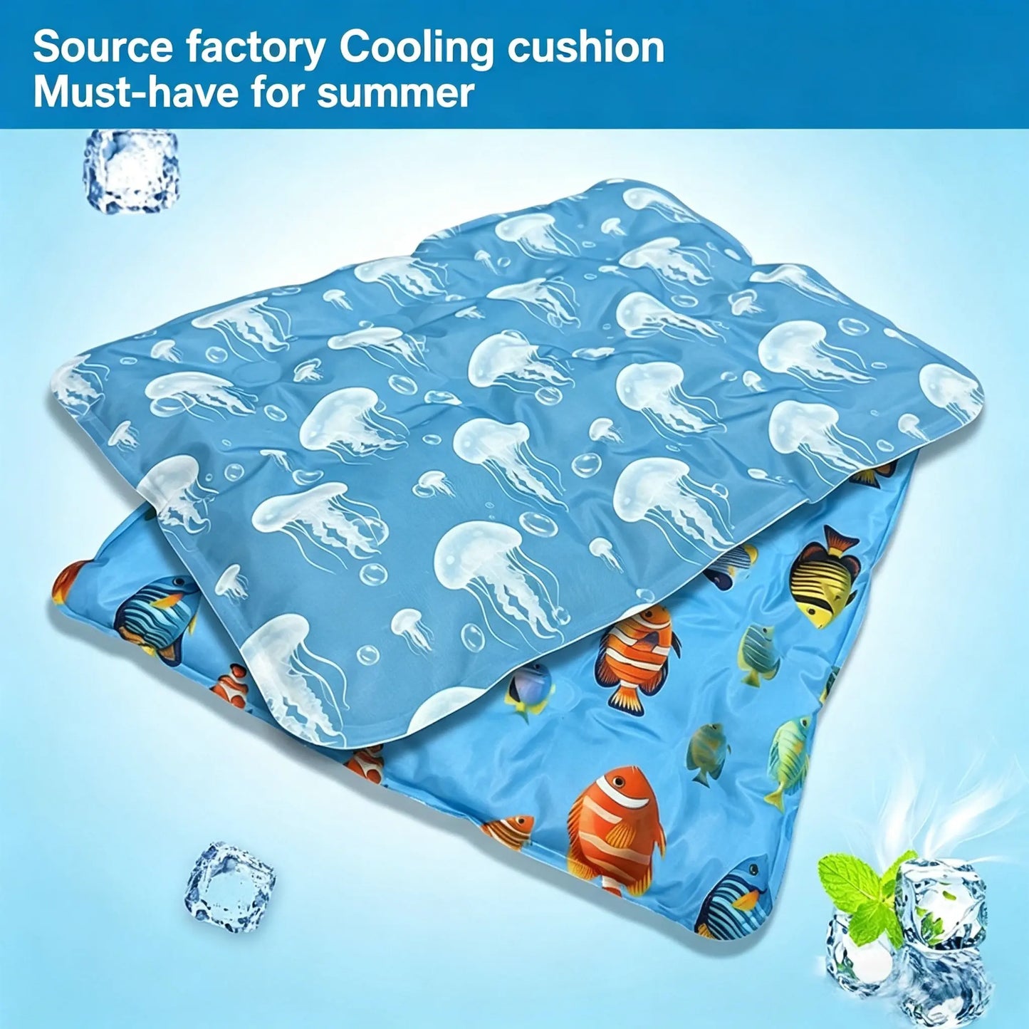 Large Thick Pet Ice Pad, Summer Cooling Mat for Cats, Waterproof Bite-Resistant, Leak-Proof, Anti-Sweat, Ideal for Hot Weather Relief, Home