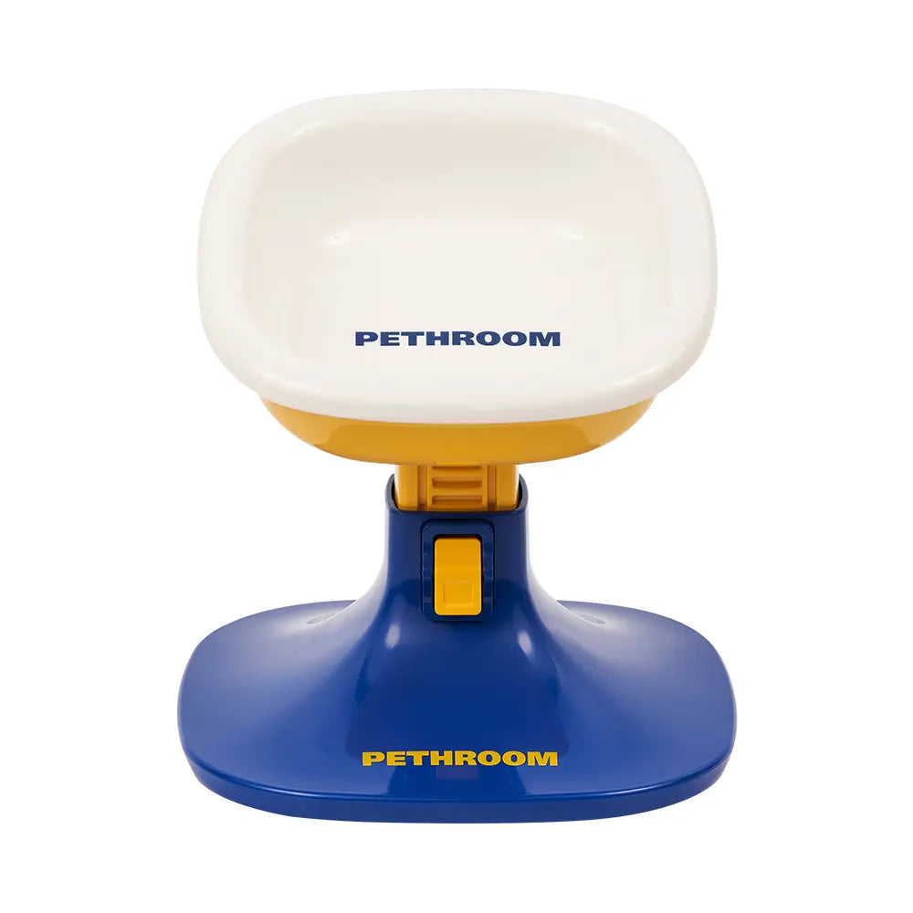 PETHROOM Well Fit & Bowl Set - Adjustable Height, Tilt, Stable Non-Slip Feeding Stand for Dogs & Cats + Durable Ceramic Cat & Dog Food Bowl