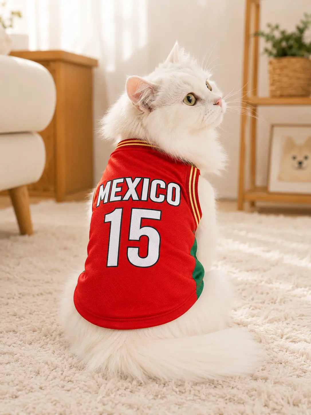 Pet Sports Jersey Shirt for Dogs and Cats, Lightweight Breathable Sleeveless Mesh Puppy Vest, Cute Soccer Style Pet Outfit for Small Medium Pets, Parties, Photos, Walks and Game Day