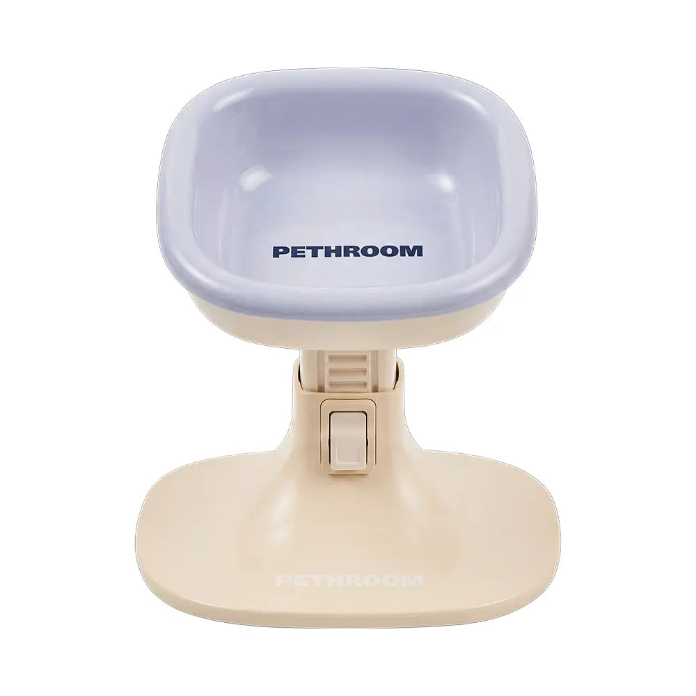 PETHROOM Well Fit & Bowl Set - Adjustable Height, Tilt, Stable Non-Slip Feeding Stand for Dogs & Cats + Durable Ceramic Cat & Dog Food Bowl