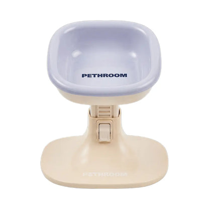 PETHROOM Well Fit & Bowl Set - Adjustable Height, Tilt, Stable Non-Slip Feeding Stand for Dogs & Cats + Durable Ceramic Cat & Dog Food Bowl