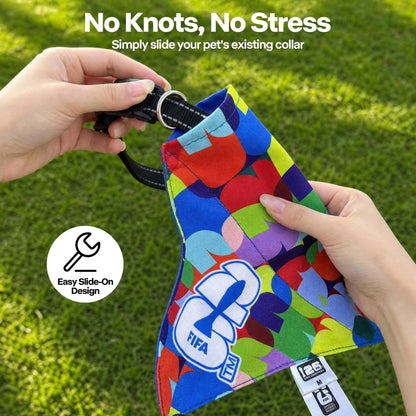 2PC 2026 World Cup FIFA Official Licensed Pet Products 2-In-1 Reversible Dog Bandana Durable Adjustable Pet Dog Collar & Leash Set