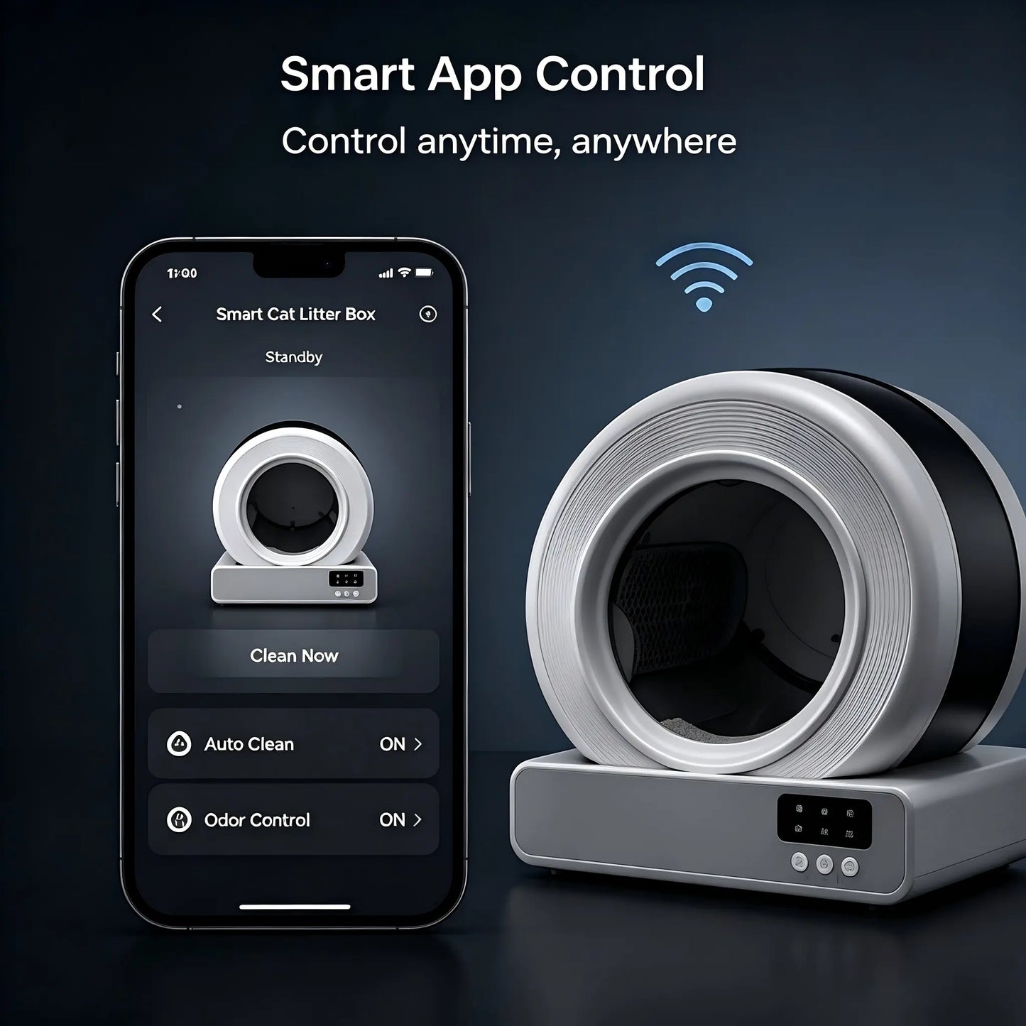 Pawtech Smart Low-Noise Auto-Cleaning Cat Litter Box (60L) - 2.4G Wifi App-Controlled, Equipped with Smart Sensors, Safety Protection, Easy Maintenance #Catlitterbox#Smartlitterbox#Petessentials#Catlovers# Dream Cat Automatic Litterbox
