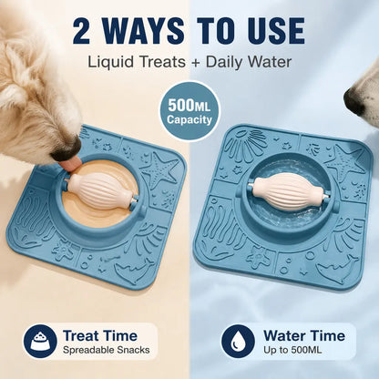 Pawpace 2-In-1 Heavy Duty Dog Lick Mat & 1 KG Slow Feeder Bowl with Upgraded Roller for Big Dogs- 500Ml No-Choking Pet Lick Bowl, Non-Slip Suction Cups, Anxiety Relief Enrichment Toy