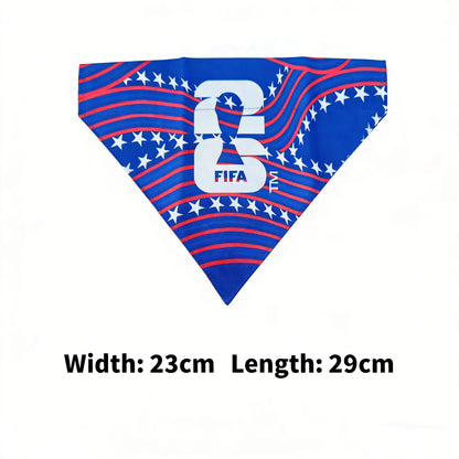 2PC 2026 World Cup FIFA Official Licensed Pet Products 2-In-1 Reversible Dog Bandana Durable Adjustable Pet Dog Collar & Leash Set