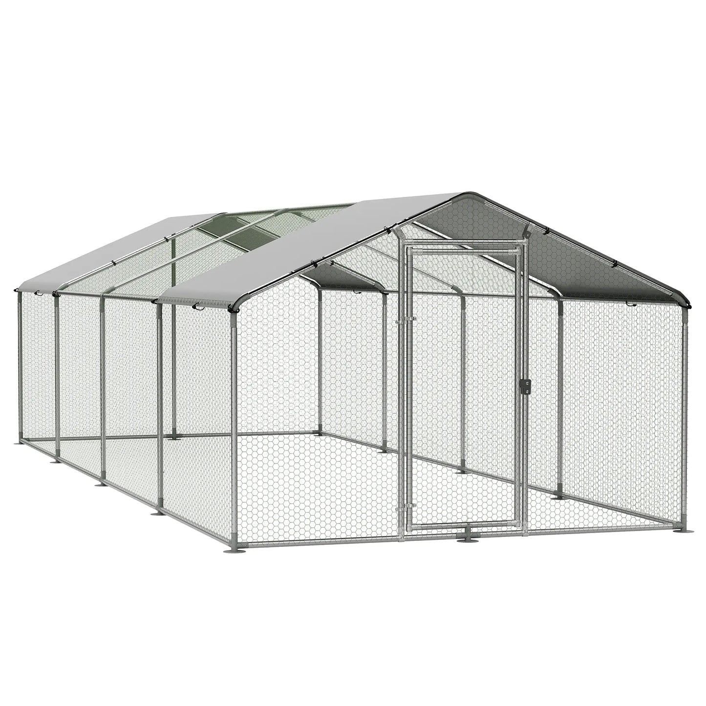 Large Metal Chicken Coop Dome Roof, Chicken Pen with Water-Resident and Anti-Uv Cover, Chicken Duck Rabbit Outdoor