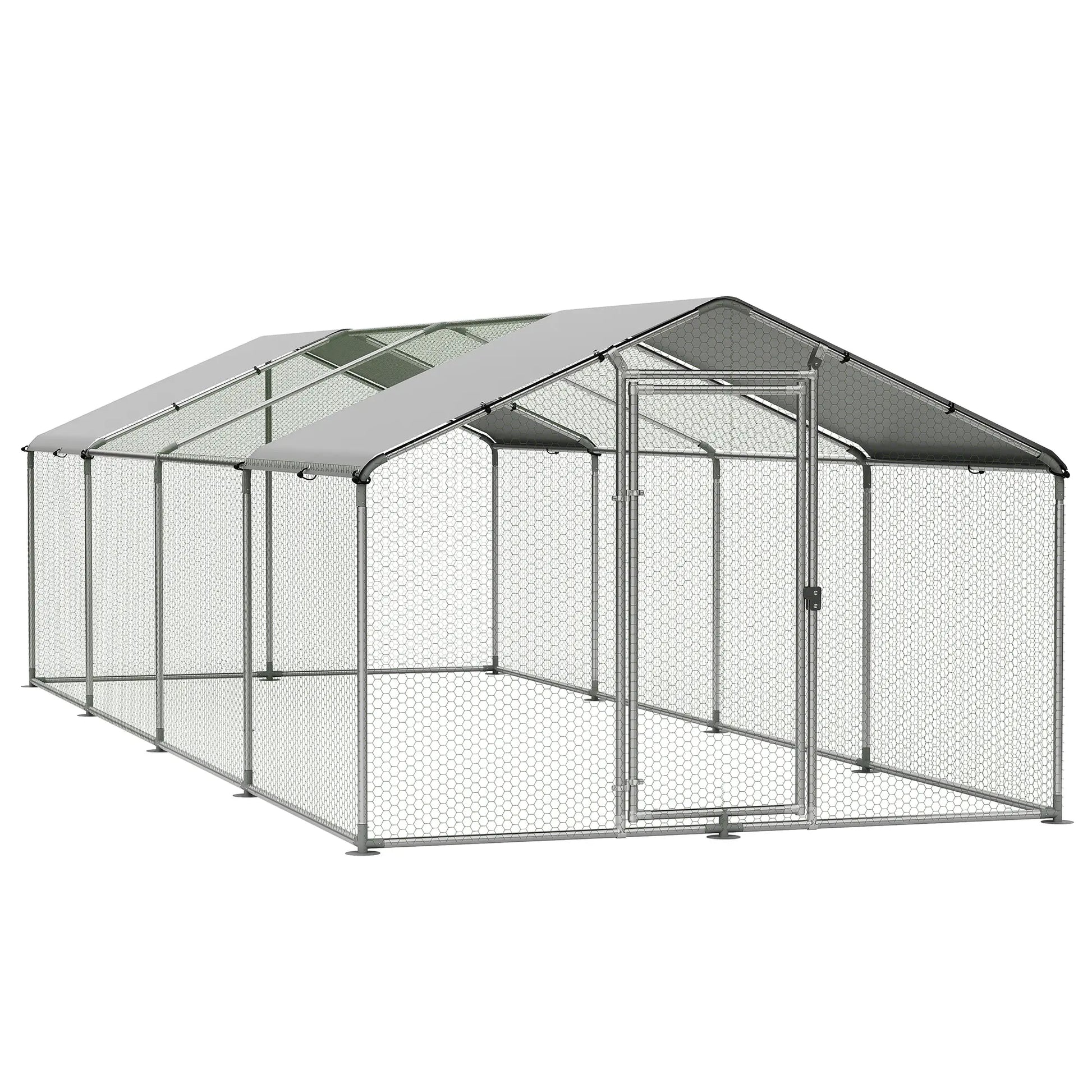 Large Metal Chicken Coop Dome Roof, Chicken Pen with Water-Resident and Anti-Uv Cover, Chicken Duck Rabbit Outdoor