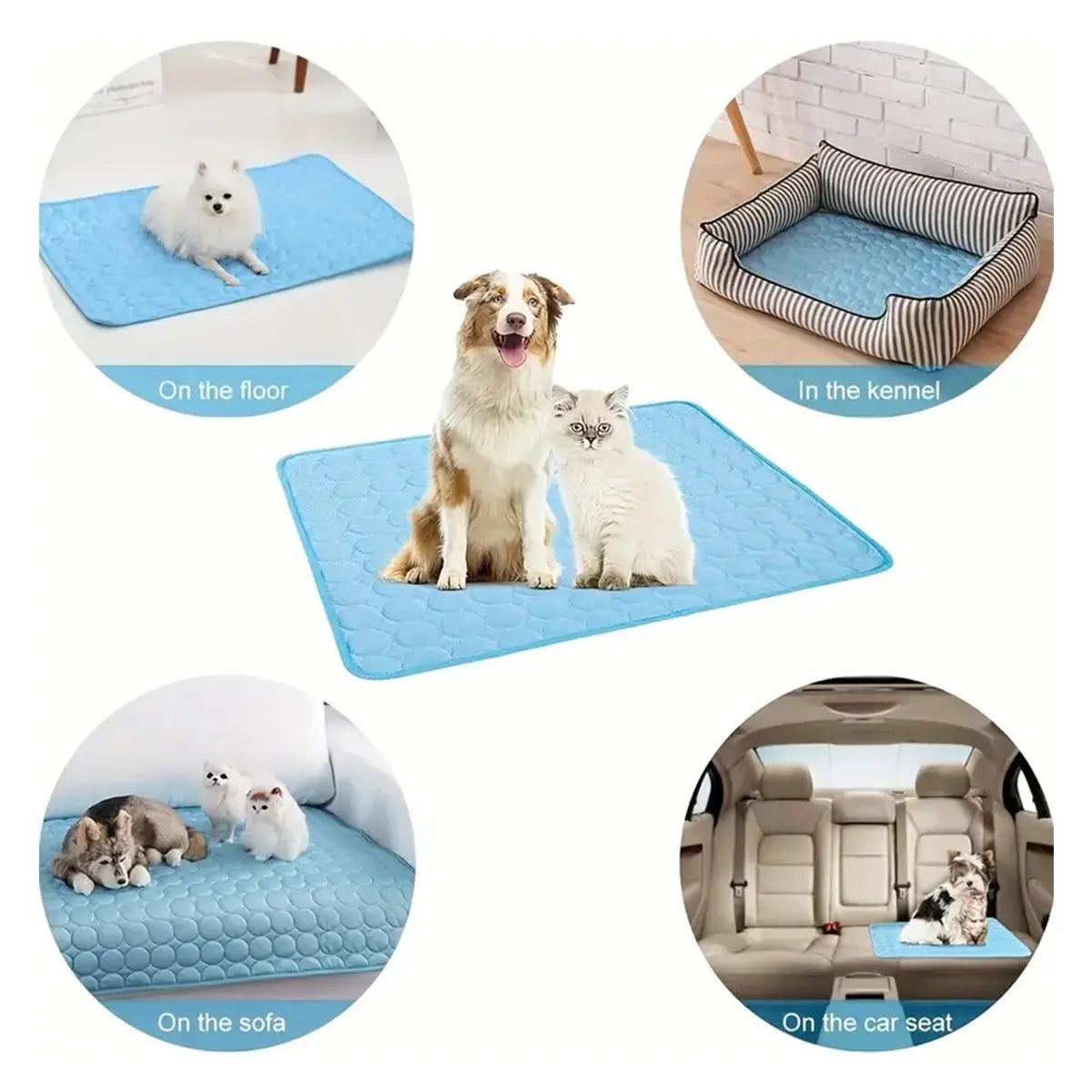 2026 New Cooling Dog Pad, Ice Silk Cooling Mat for Dogs, Non-Slip & Machine Washable Design, Summer Comfort Mat for Small to Large Pets, Universal Fit, Recycle