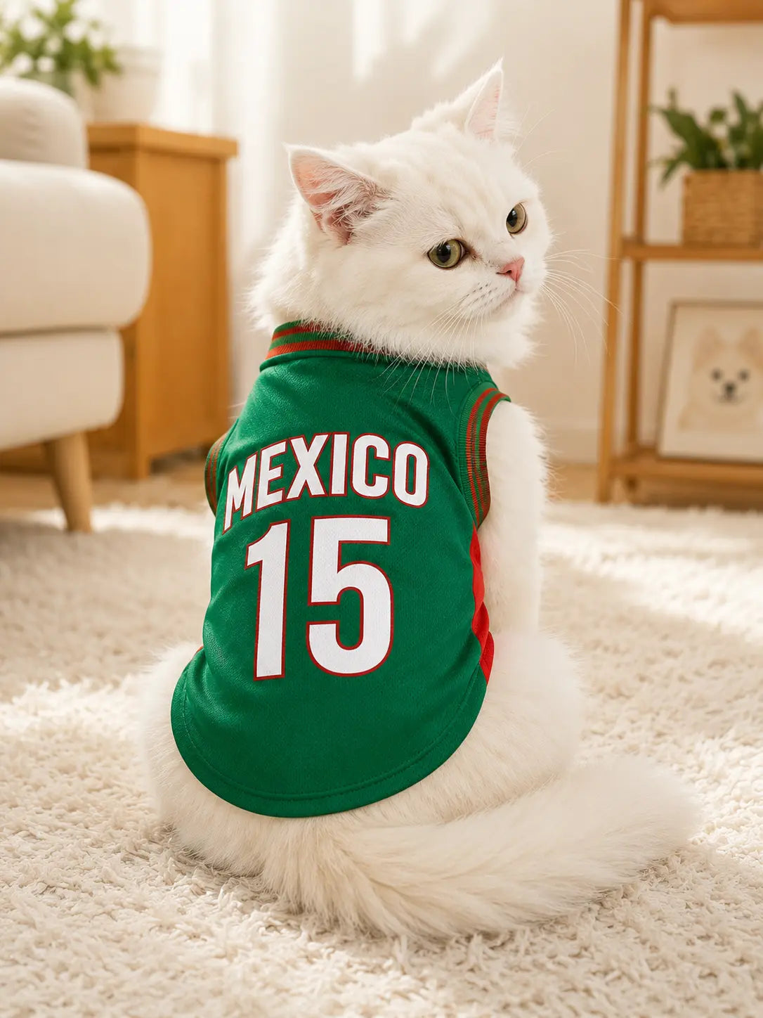Pet Sports Jersey Shirt for Dogs and Cats, Lightweight Breathable Sleeveless Mesh Puppy Vest, Cute Soccer Style Pet Outfit for Small Medium Pets, Parties, Photos, Walks and Game Day