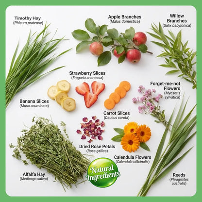 Rabbit Chew Toys Set, Natural Apple Sticks & Timothy Hay Treats, Molar Toys for Bunny, Guinea Pig, Small Pets, Cage Accessories for Teeth Grinding #Summervibes
