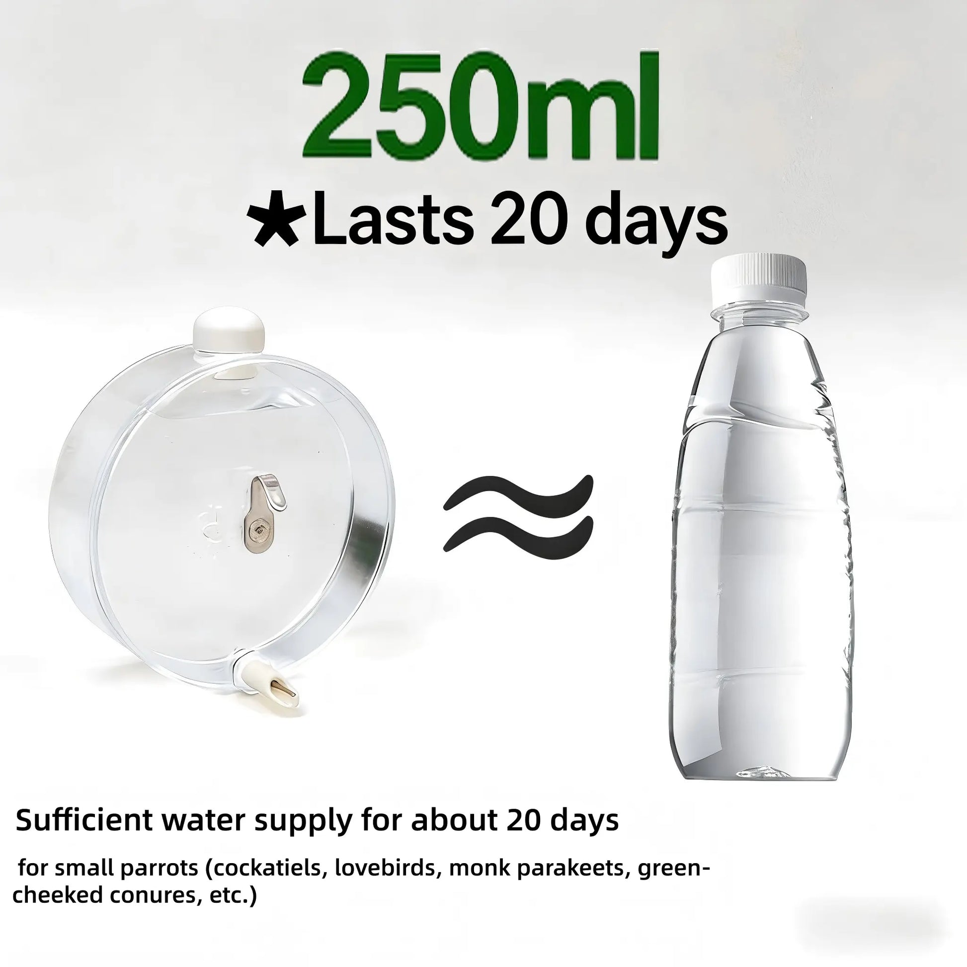 Parrot Pin Valve Water Drinker, Space Capsule Design, Instant Water No Leak, Large Capacity Automatic Bird Water Bottle, Nozzle Water Feeder, Animal Bird Feeder