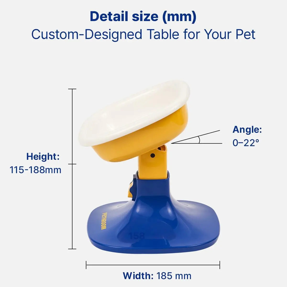 PETHROOM Well Fit & Bowl Set - Adjustable Height, Tilt, Stable Non-Slip Feeding Stand for Dogs & Cats + Durable Ceramic Cat & Dog Food Bowl