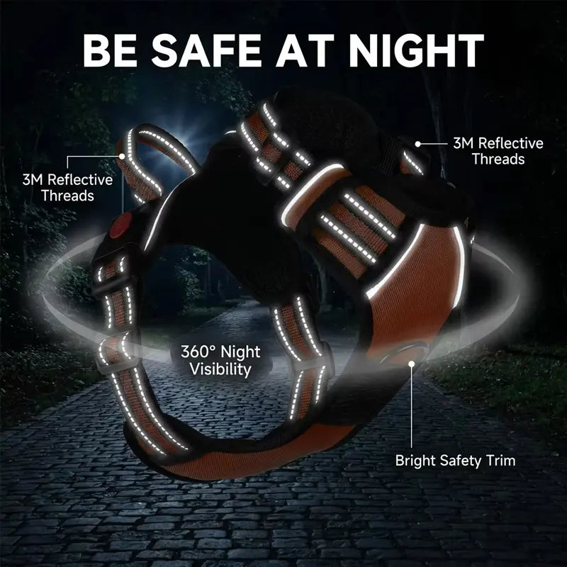 Dog Vest Harness & Leash Set for Medium Large Dogs - 3-Sec Quick Fit, Escape-Proof, Adjustable 3-In-1 Walking Kit with Padded Comfort Neck Plate Safe Plush Corduroy Pet Harness New