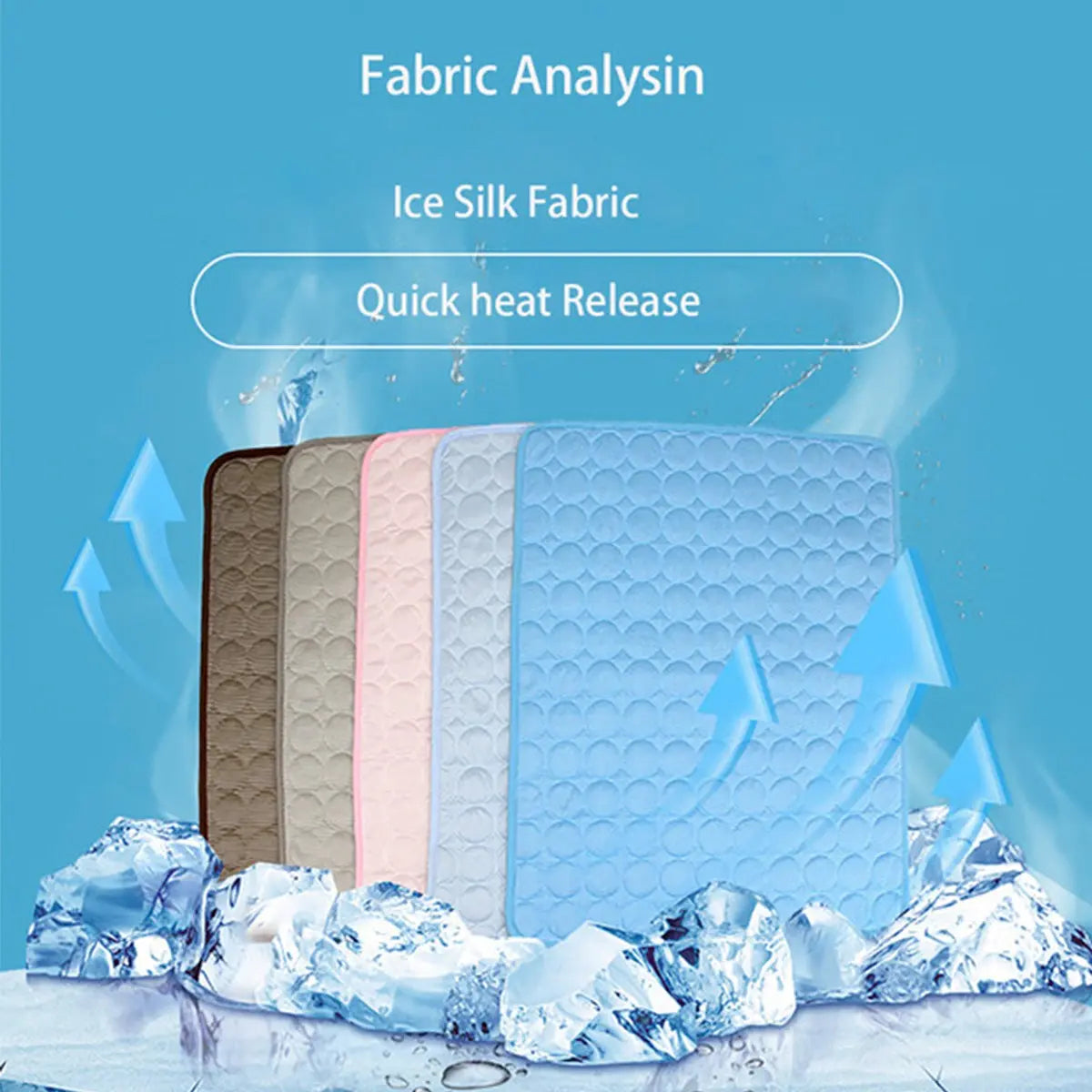 2026 New Cooling Dog Pad, Ice Silk Cooling Mat for Dogs, Non-Slip & Machine Washable Design, Summer Comfort Mat for Small to Large Pets, Universal Fit, Recycle