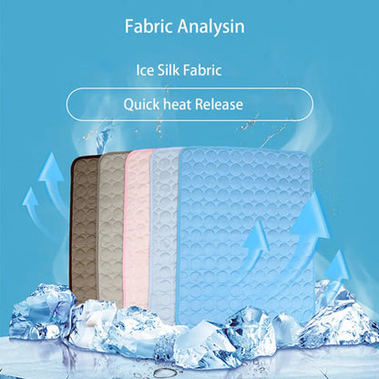2026 New Cooling Dog Pad, Ice Silk Cooling Mat for Dogs, Non-Slip & Machine Washable Design, Summer Comfort Mat for Small to Large Pets, Universal Fit, Recycle
