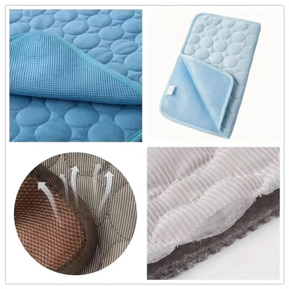 2026 New Cooling Dog Pad, Ice Silk Cooling Mat for Dogs, Non-Slip & Machine Washable Design, Summer Comfort Mat for Small to Large Pets, Universal Fit, Recycle
