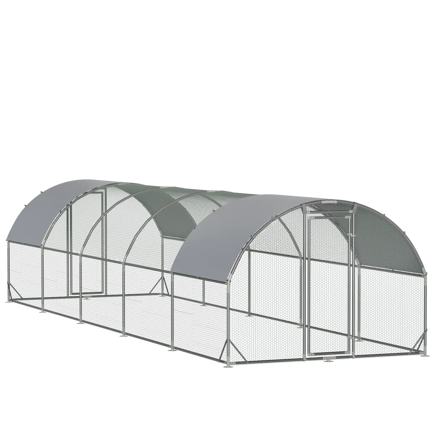 Large Metal Chicken Coop Dome Roof, Chicken Pen with Water-Resident and Anti-Uv Cover, Chicken Duck Rabbit Outdoor