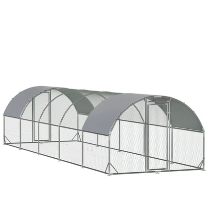 Large Metal Chicken Coop Dome Roof, Chicken Pen with Water-Resident and Anti-Uv Cover, Chicken Duck Rabbit Outdoor