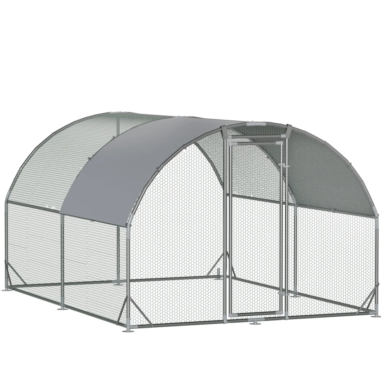 Large Metal Chicken Coop Dome Roof, Chicken Pen with Water-Resident and Anti-Uv Cover, Chicken Duck Rabbit Outdoor