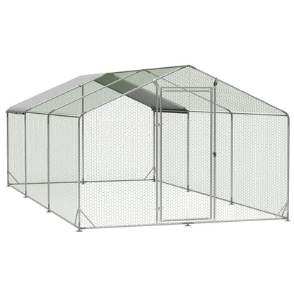 Large Metal Chicken Coop Dome Roof, Chicken Pen with Water-Resident and Anti-Uv Cover, Chicken Duck Rabbit Outdoor