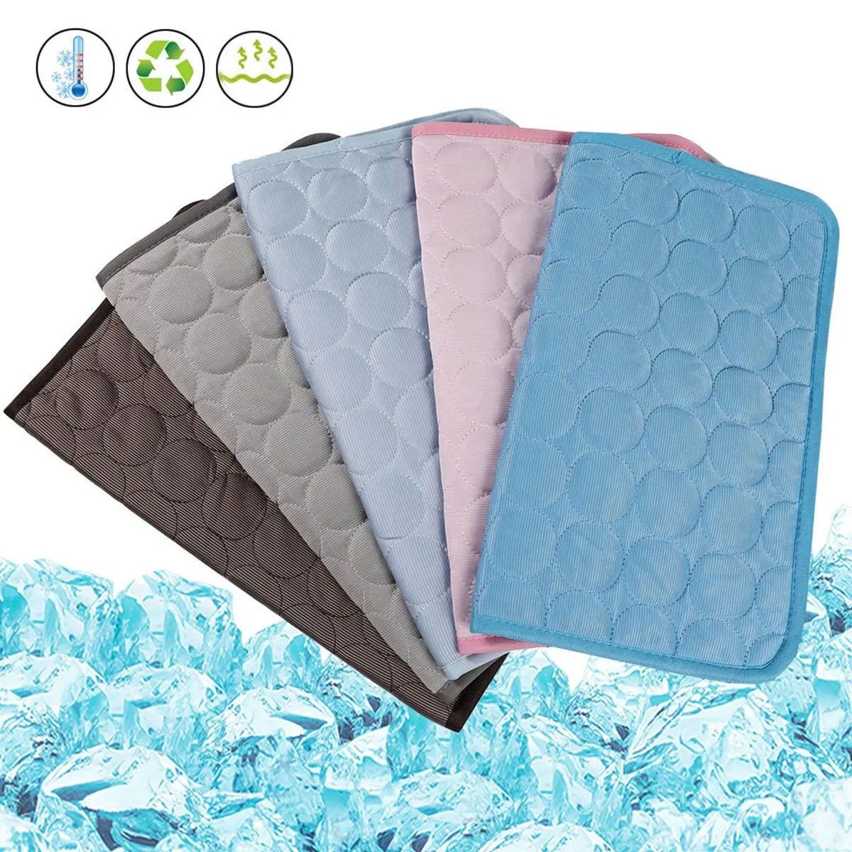 2026 New Cooling Dog Pad, Ice Silk Cooling Mat for Dogs, Non-Slip & Machine Washable Design, Summer Comfort Mat for Small to Large Pets, Universal Fit, Recycle