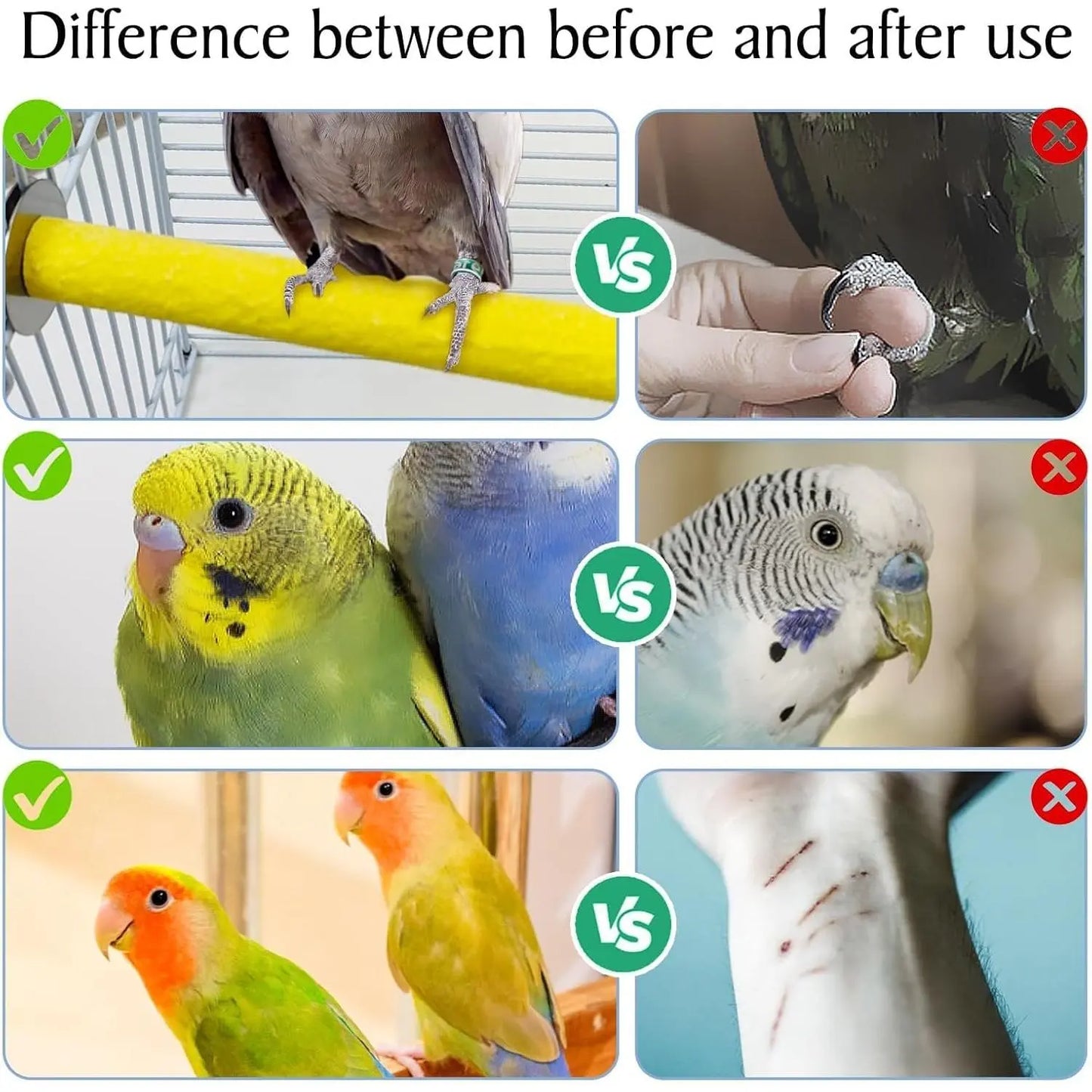 Hamiledy Bird Grinding Perch for Parrots Sand Bird Perches Claw Trim Cage Perches for Parakeets Cockatiels Lovebirds Canaries Green Cheeked Conures and Similarly Sized Birds(8 Pcs 0.78 in Diameter) : Pet Supplies, Waterproof, Interactive Toy
