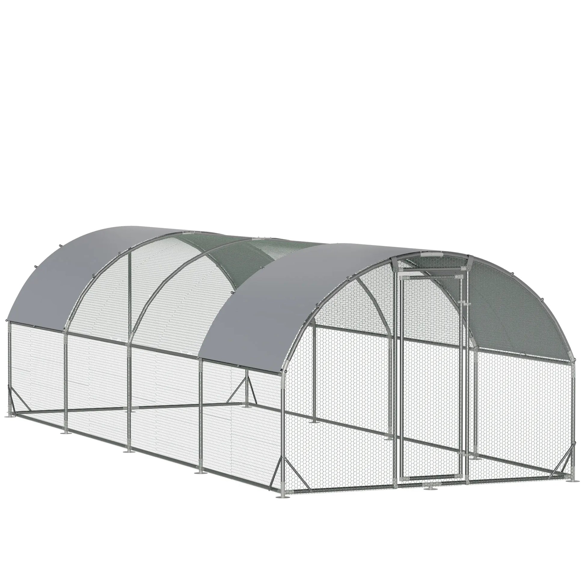 Large Metal Chicken Coop Dome Roof, Chicken Pen with Water-Resident and Anti-Uv Cover, Chicken Duck Rabbit Outdoor