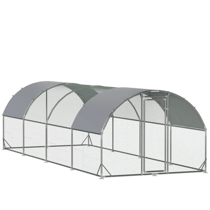 Large Metal Chicken Coop Dome Roof, Chicken Pen with Water-Resident and Anti-Uv Cover, Chicken Duck Rabbit Outdoor