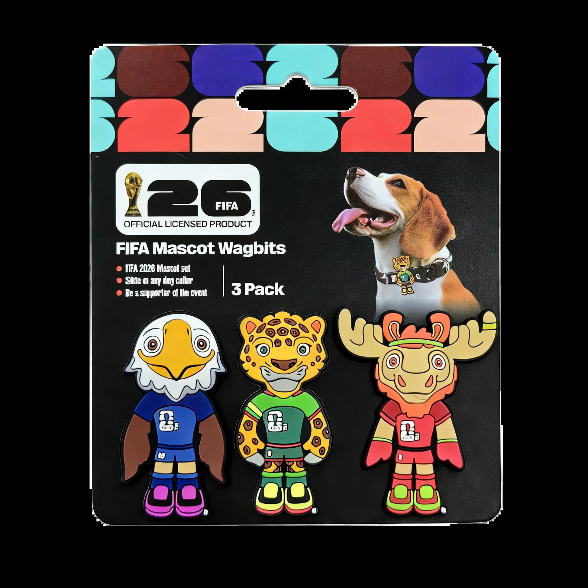 2PC 2026 World Cup FIFA Official Licensed Pet Products 2-In-1 Reversible Dog Bandana Durable Adjustable Pet Dog Collar & Leash Set